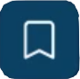 White bookmark icon on dark blue background