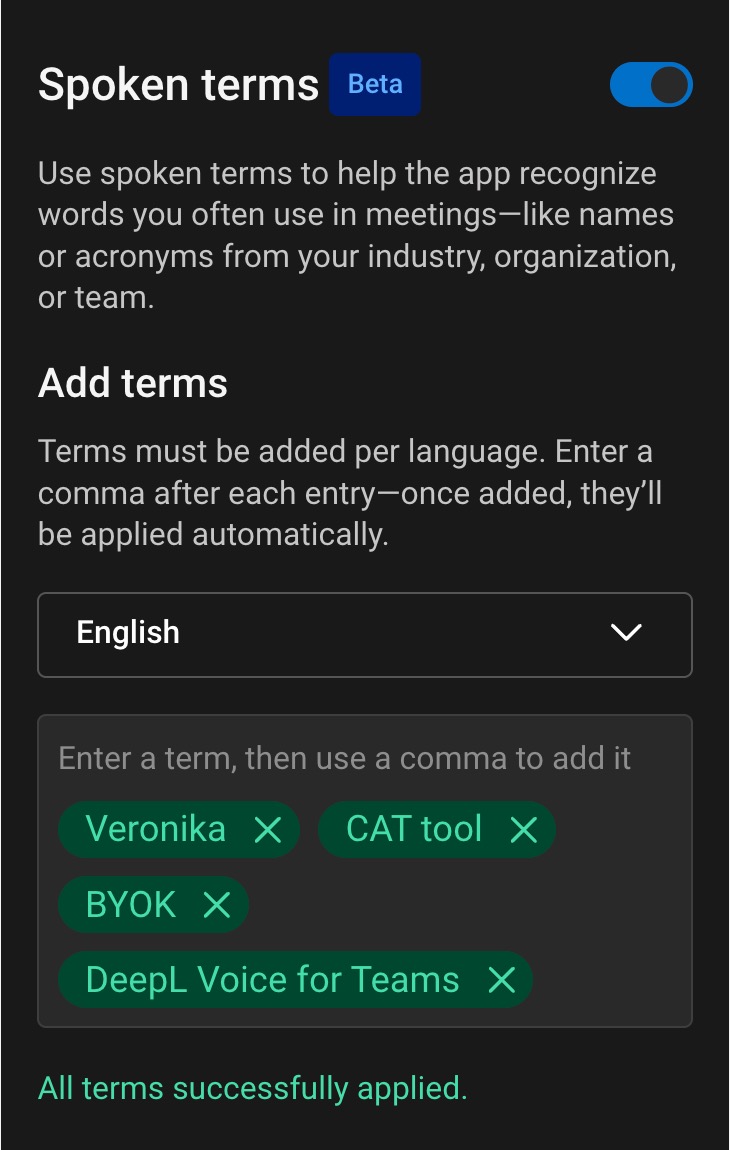 Spoken terms screenshot