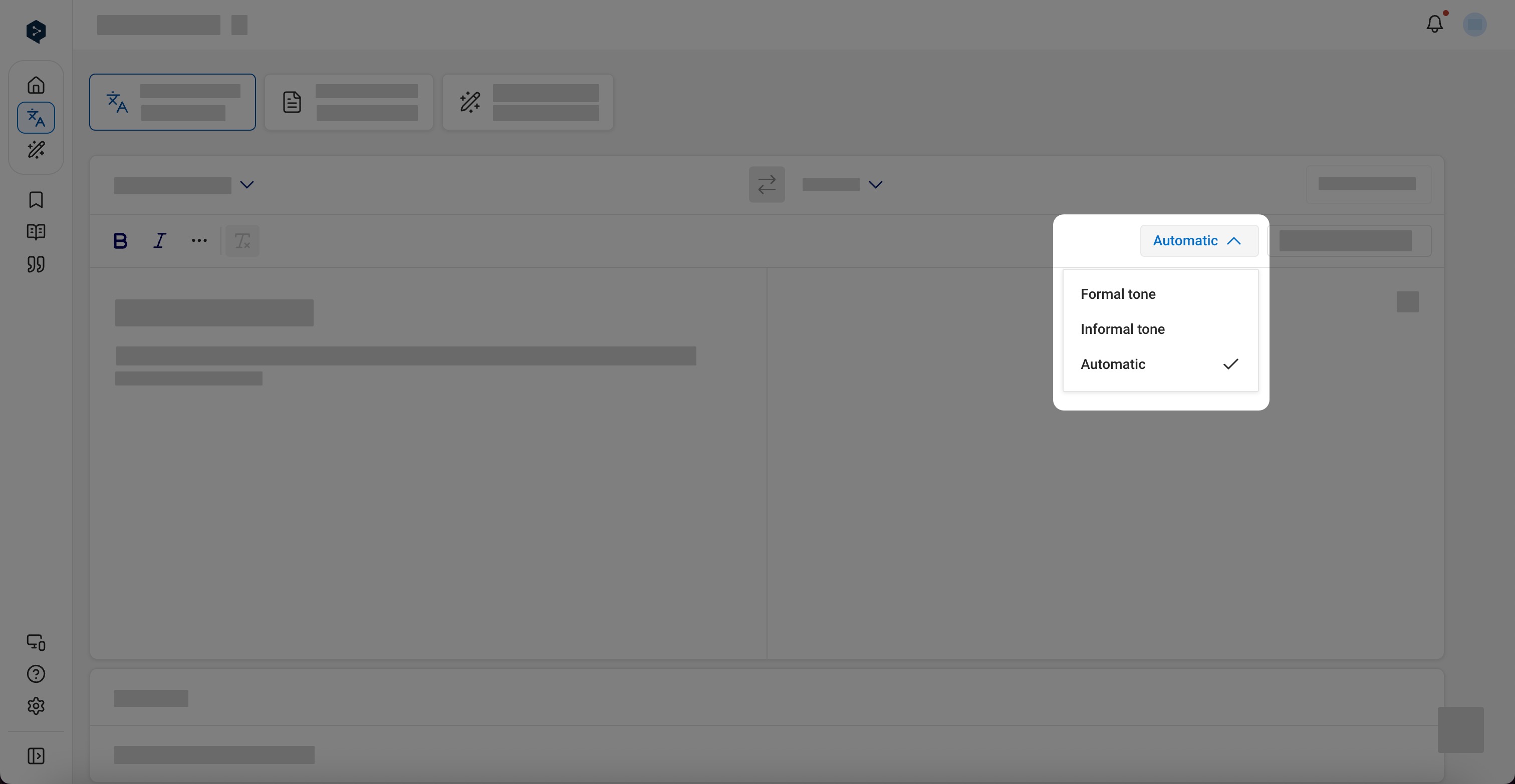 Formality feature screenshot