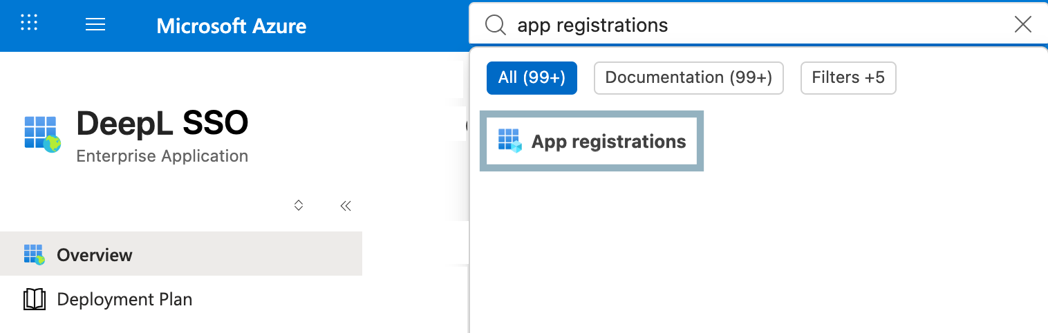 Search service App registrations