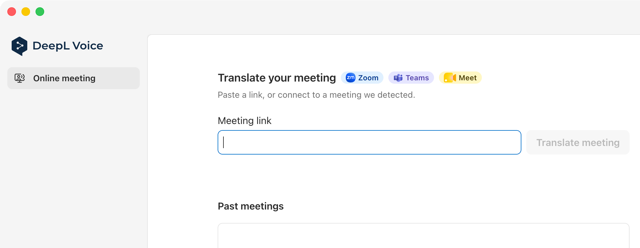 DeepL Voice desktop app screenshot